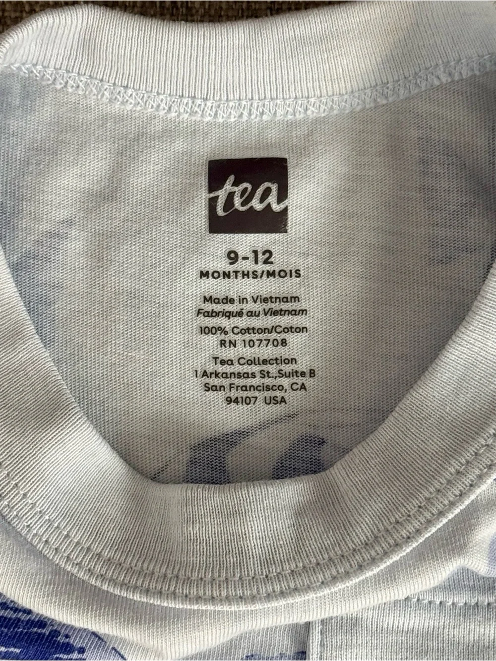 EUC Tea Collection Short-Sleeve Cotton Romper with pocket, blue sharks